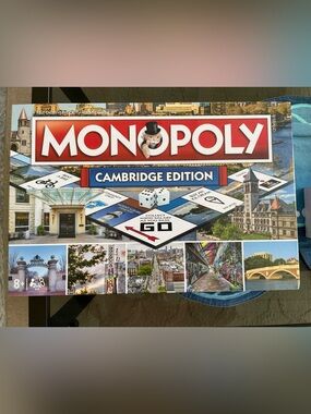 NIB - Monopoly Cambridge (Mass.) Edition Board Game - Red/White Branding